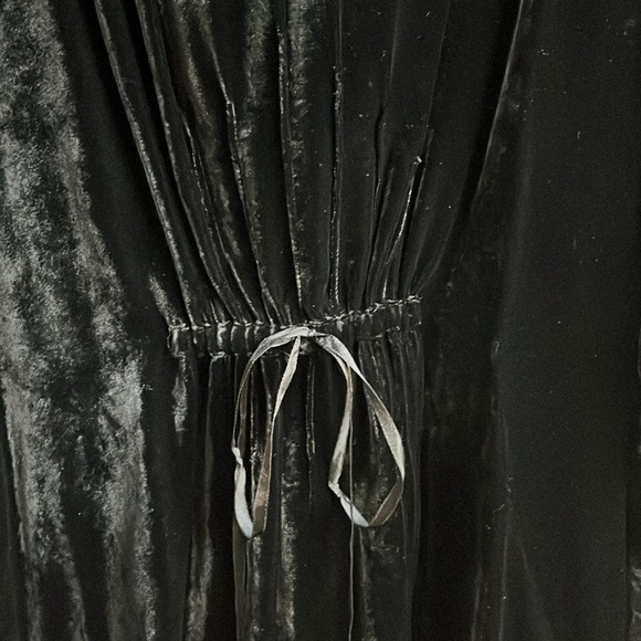 J. Jill button front black velour collared top tunic tie in back size Medium - Picture 7 of 9